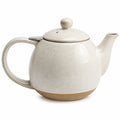 Teiera in ceramica avorio 1.20 L con coperchio - stile rustico