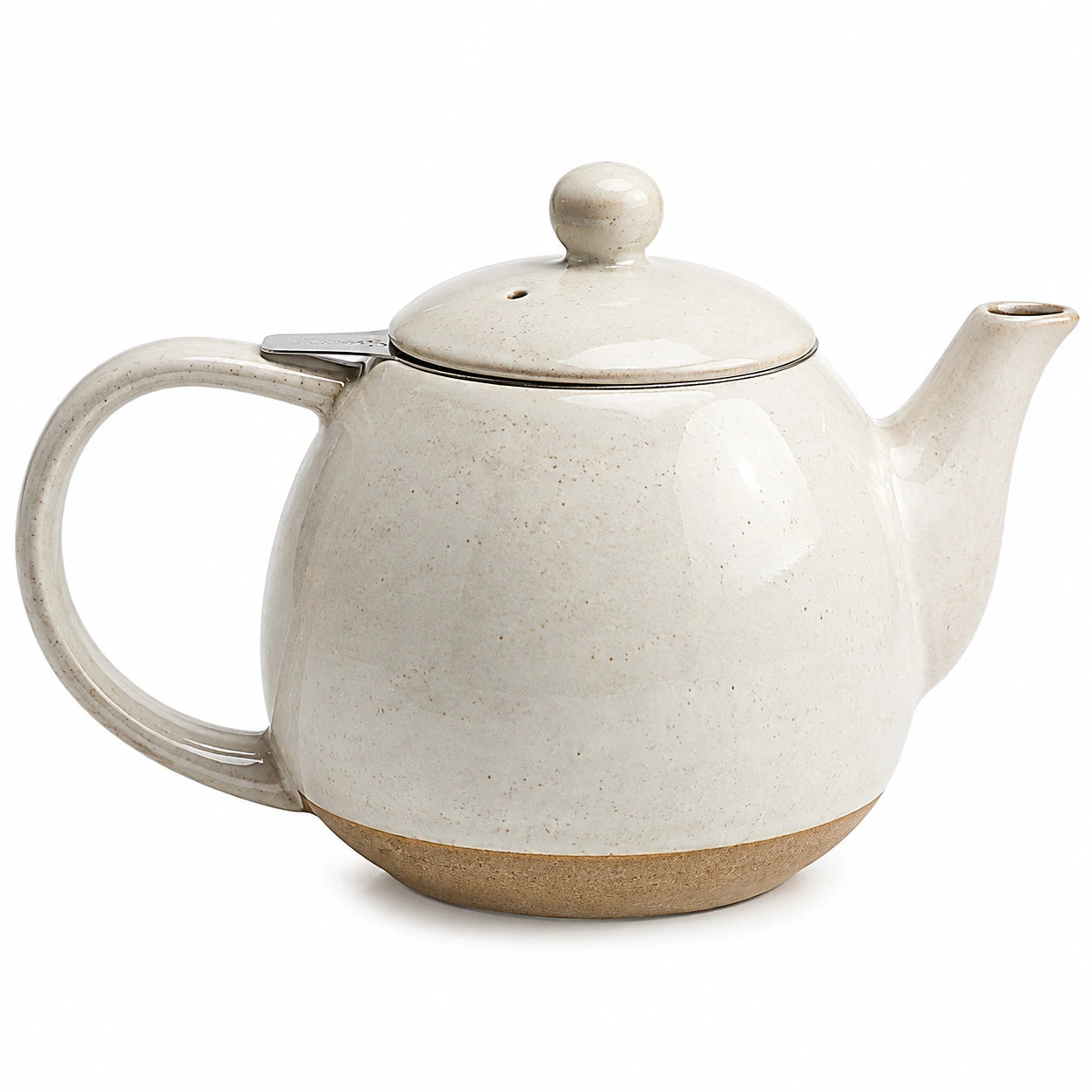 Teiera in ceramica avorio 1.20 L con coperchio - stile rustico