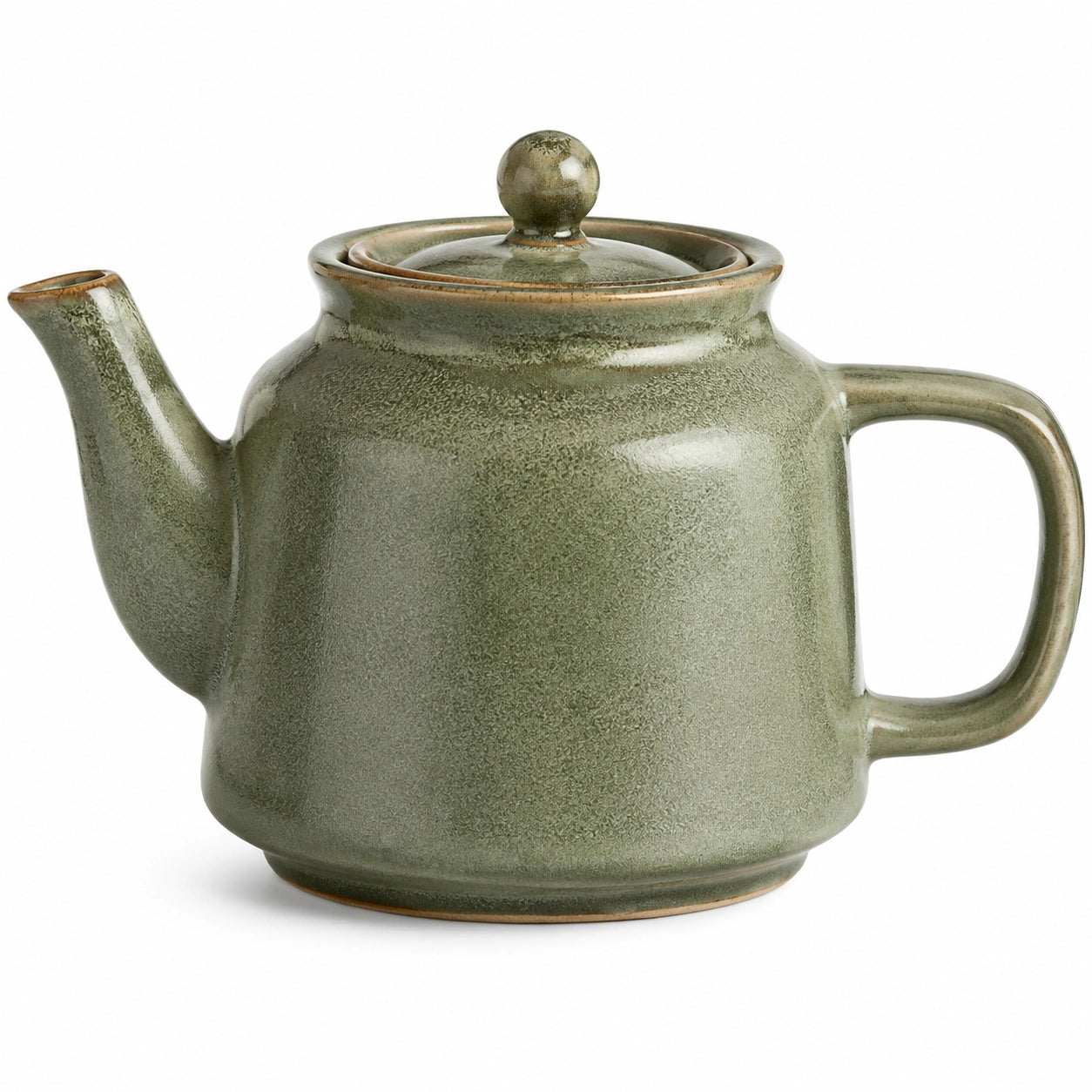 Teiera in ceramica verde 20 x 12 x 16 cm con coperchio stile rustico