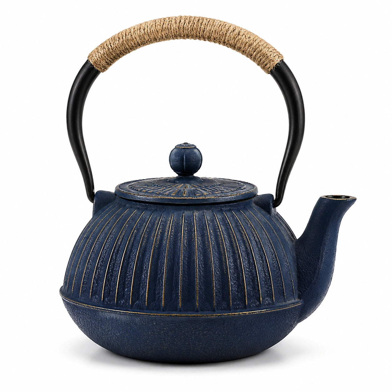 Teiera in ghisa blu 1.2 L con manico rivestito stile tradizionale