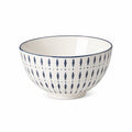Ciotola 20 cm in ceramica bianca e blu con motivo geometrico per servire