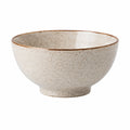 Ciotola 18 cm in ceramica smaltata avorio puntinato per servire stile rustico