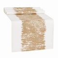 Runner da tavola 180 cm x 33 cm in tessuto avorio e beige stile moderno