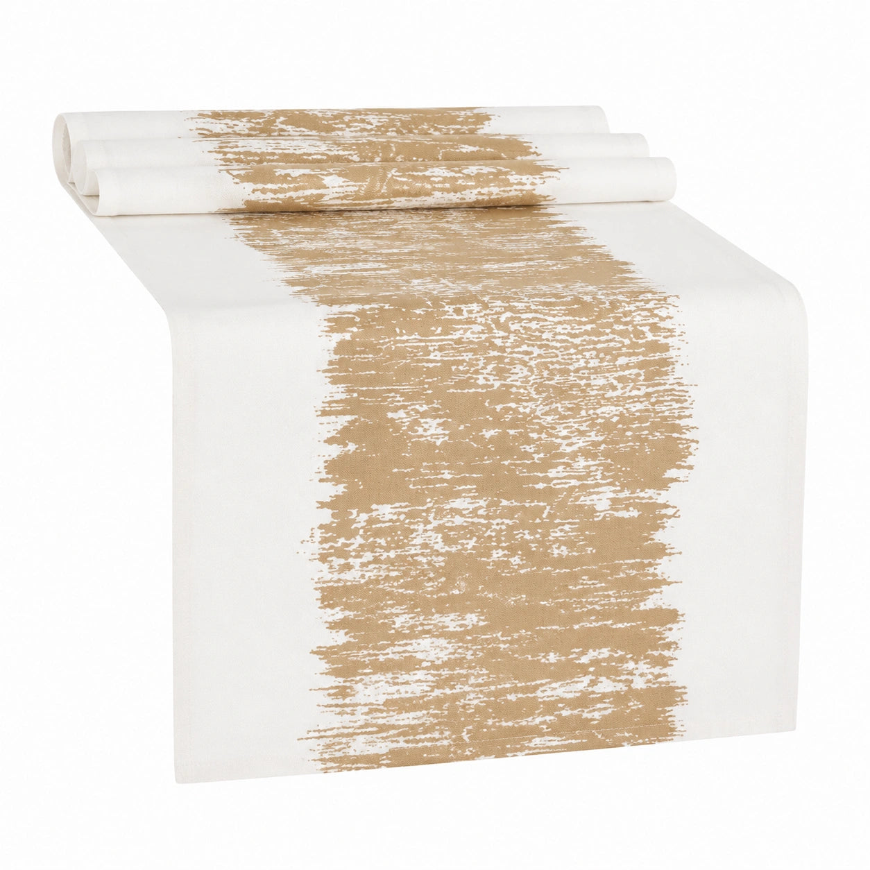 Runner da tavola 180 cm x 33 cm in tessuto avorio e beige stile moderno