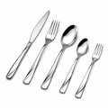 Set posate 5 pezzi in acciaio inox argento lucido per tavola