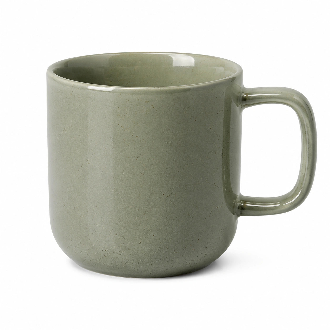 Tazza in ceramica 350 ml verde salvia con manico stile minimalista