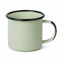 Tazza smaltata 350 ml verde chiaro con bordo nero - stile retrò